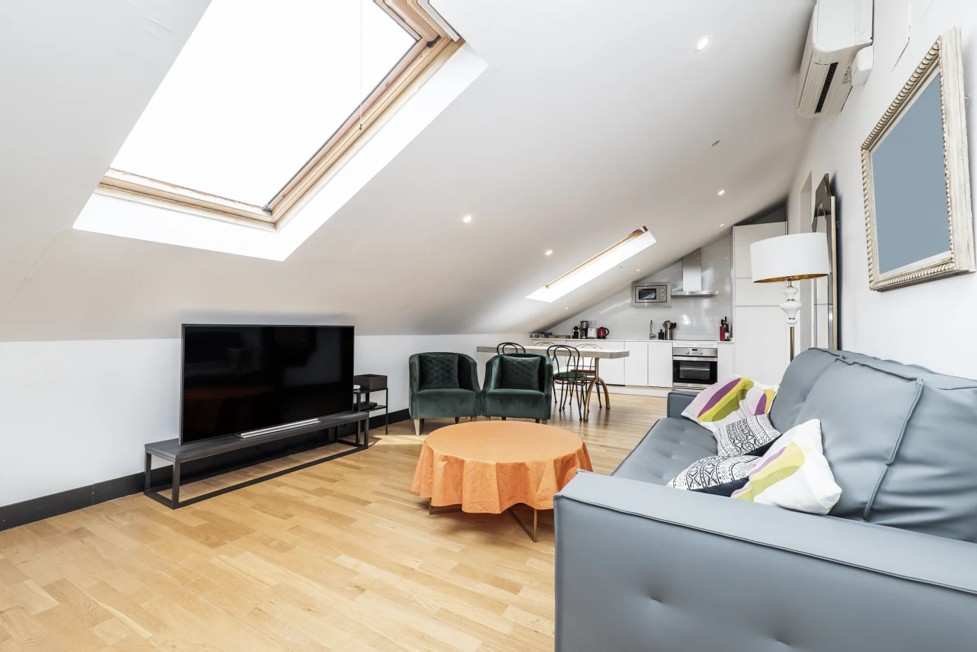 Image of a penthouse with two large skylights